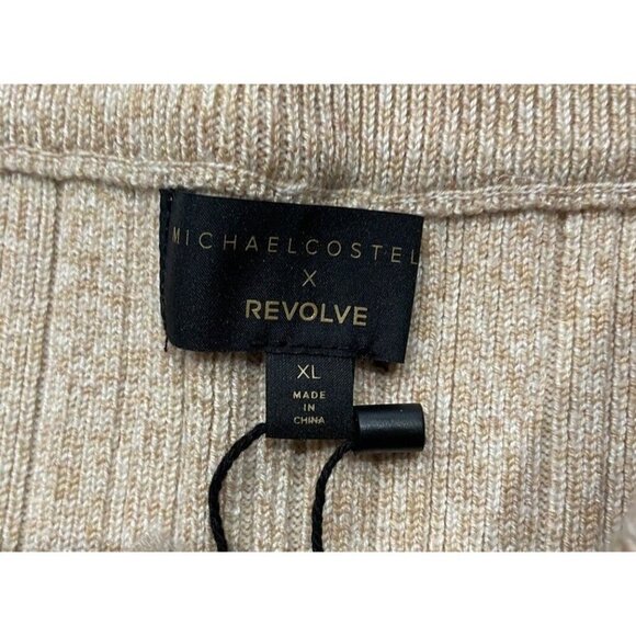 NWT Revlove x Michael Castello Kalina Pants Sweater Side Button Tan XL New - Picture 4 of 6